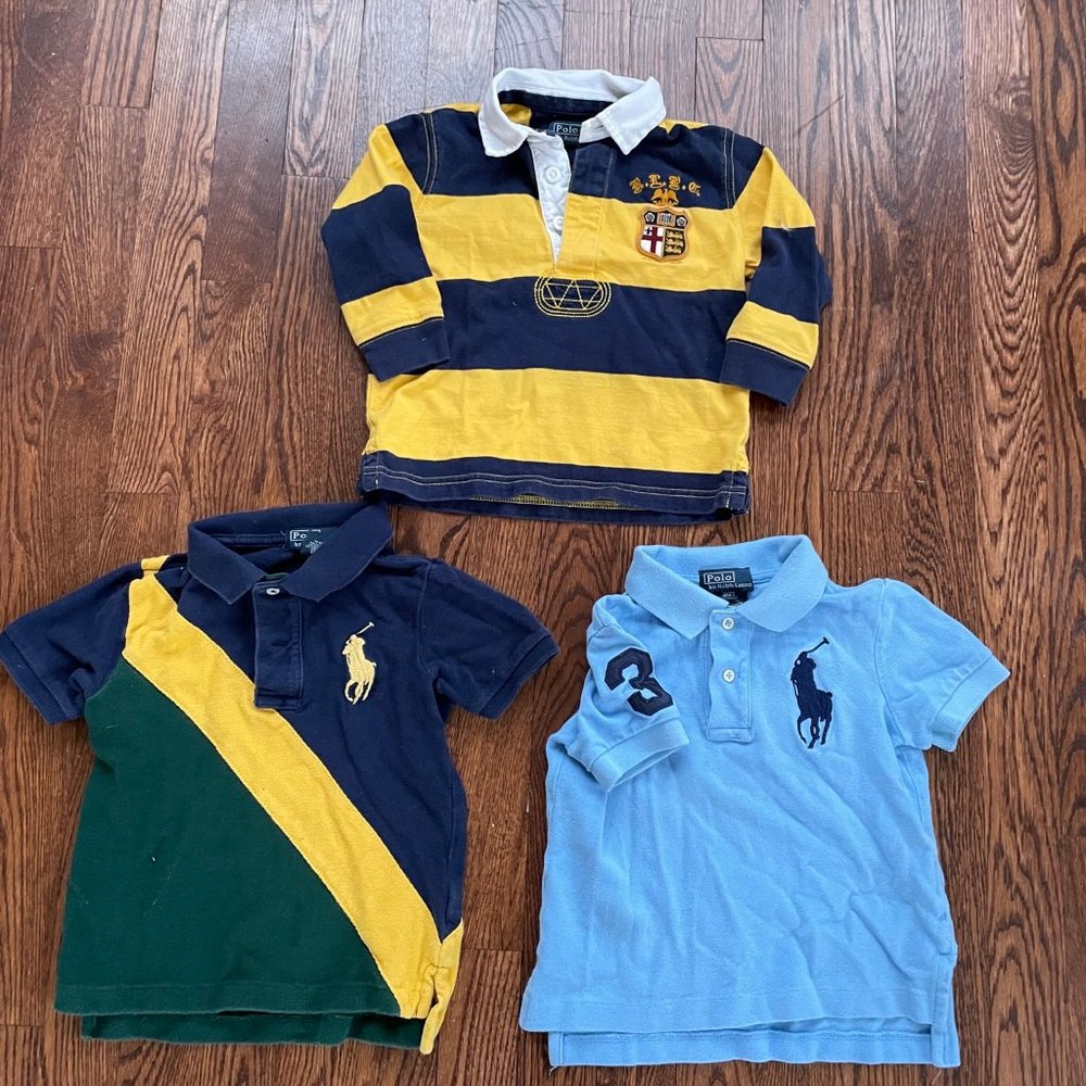 Lot of 3 Boy's 2T 24M Polo Ralph Lauren Shirts Polos Cotton EUC & Super-Clean